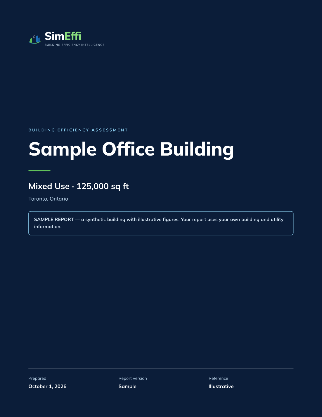 Cover of the synthetic SimEffi sample report